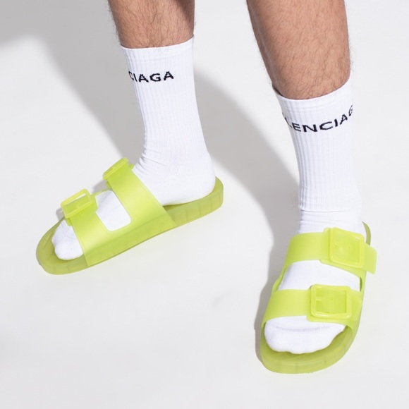 Balenciaga Mallorca Birkenstock Rubber Translucent Slip On Unisex Slide Sandals - Picture 2 of 10
